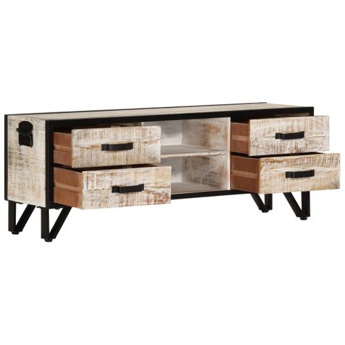 Meuble TV 110x30x41 Cm Bois D'acacia Massif