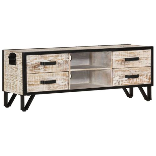 Meuble TV 110x30x41 Cm Bois D'acacia Massif