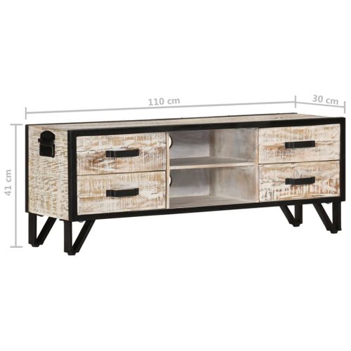 Meuble TV 110x30x41 Cm Bois D'acacia Massif