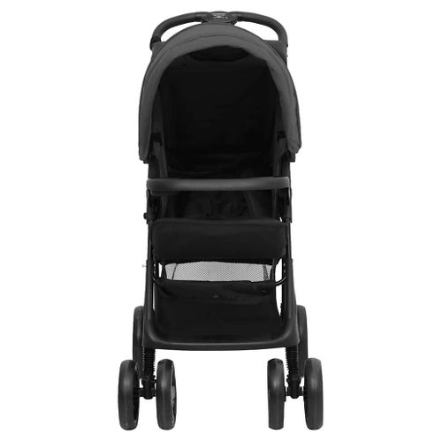 Poussette 3-en-1 Bébé Siège Auto Acier Gris Foncé/noir
