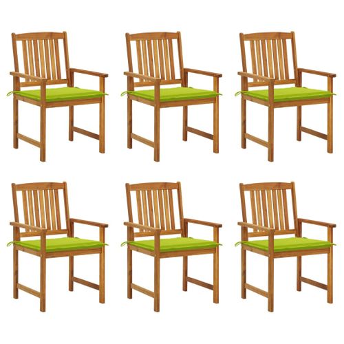 Chaises De Jardin Avec Coussins 6 PCs Bois D'acacia Massif
