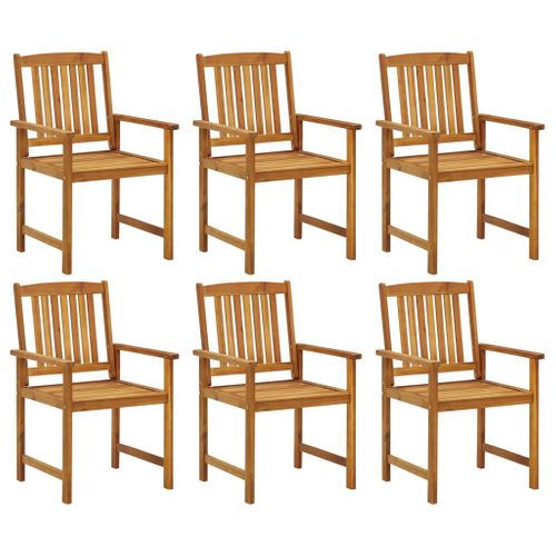 Chaises De Jardin Avec Coussins 6 PCs Bois D'acacia Massif