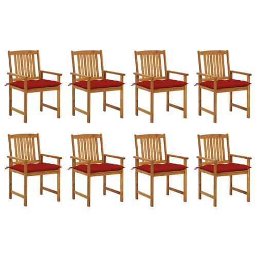 Chaises De Jardin Avec Coussins Lot De 8 Bois D'acacia Solide