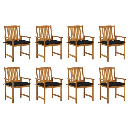 Chaises De Jardin Avec Coussins Lot De 8 Bois D'acacia Solide