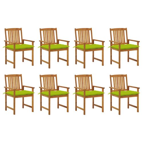 Chaises De Jardin Avec Coussins 8 PCs Bois D'acacia Solide