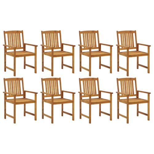 Chaises De Jardin Avec Coussins 8 PCs Bois D'acacia Solide
