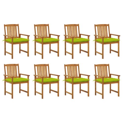 Chaises De Jardin Avec Coussins 8 PCs Bois D'acacia Solide