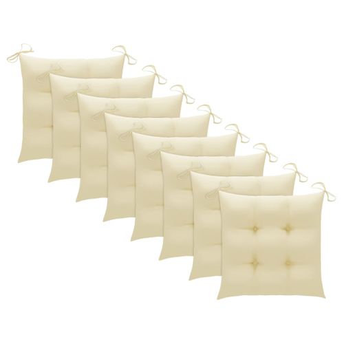 Chaises De Jardin 8 PCs Avec Coussins Bois D'acacia Solide
