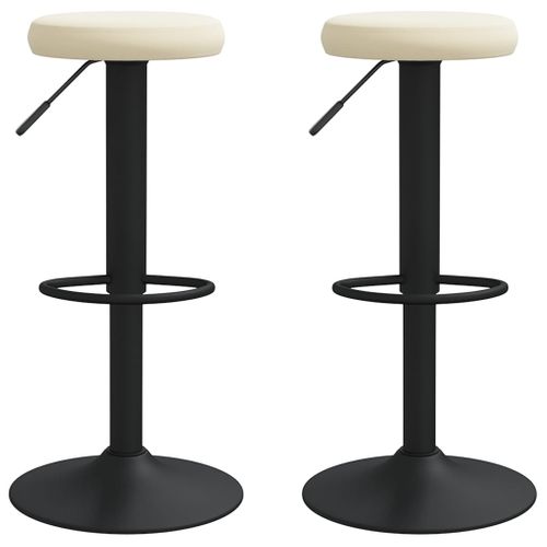 Tabourets De Bar Lot De 2 Crème Velours