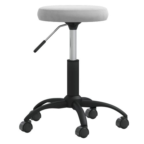 Chaise De Bureau Pivotante 1 Pièce, Réglable, Vérin à Gaz, Velours Gris Clair, Roulettes