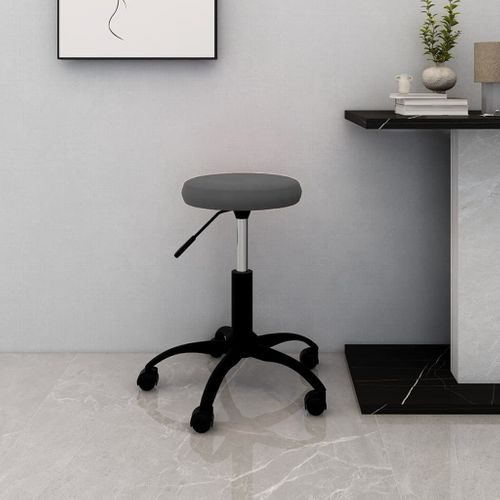 Chaise Pivotante De Bureau Gris Foncé Velours