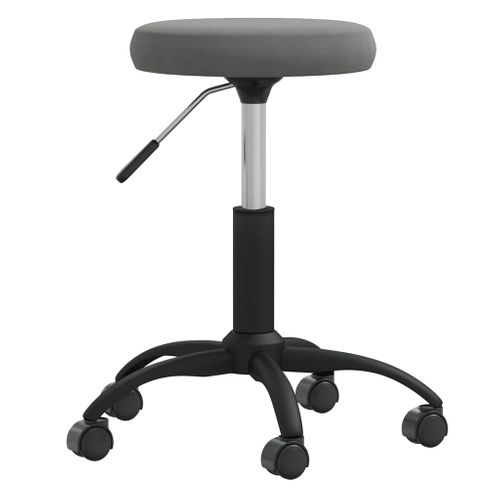 Chaise Pivotante De Bureau Gris Foncé Velours