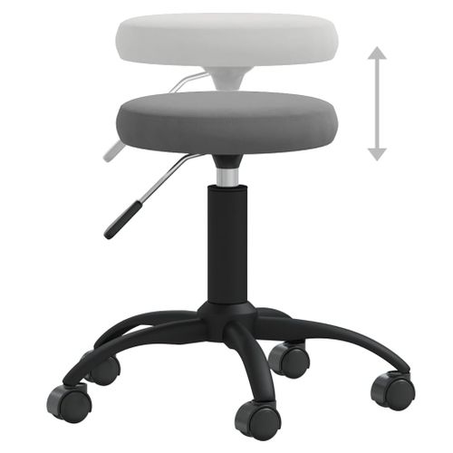 Chaise Pivotante De Bureau Gris Foncé Velours