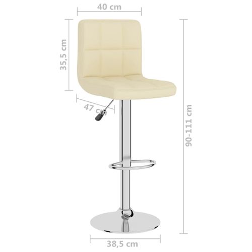 Tabourets De Bar Lot De 2 Crème Tissu