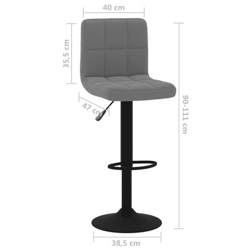 Tabouret De Bar Gris Foncé Velours