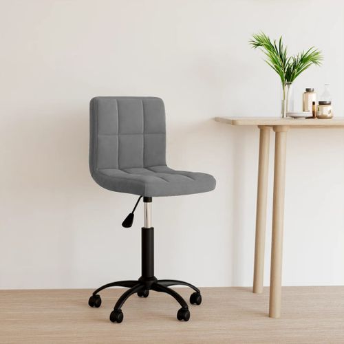 Chaise Pivotante De Bureau Gris Foncé Velours