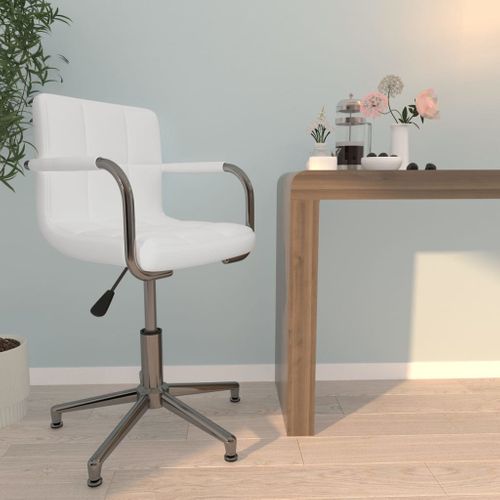 Chaise De Bureau Pivotante Blanc Simili