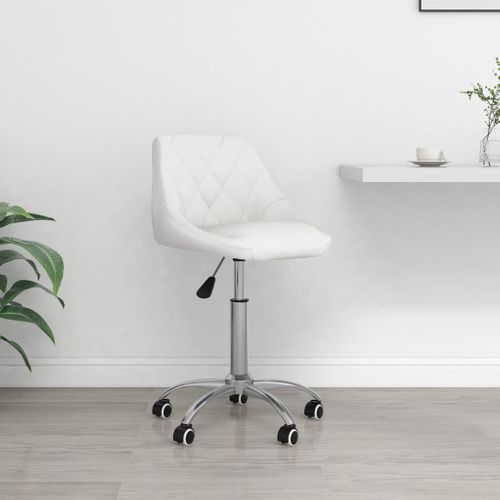 Chaise Pivotante De Bureau Blanc Simili