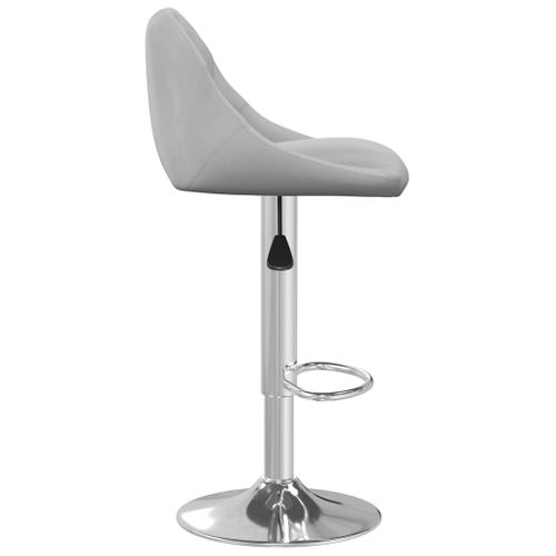 Tabouret De Bar Gris Clair Velours