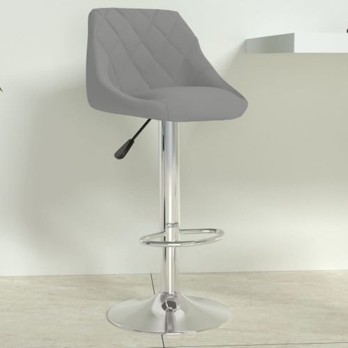 Tabouret De Bar Gris Clair Velours