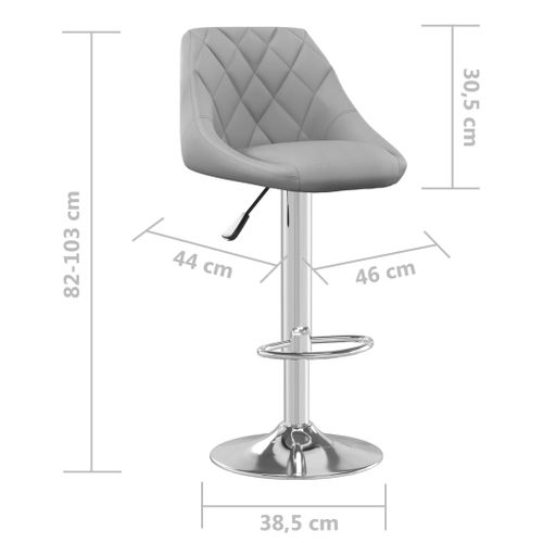 Tabouret De Bar Gris Clair Velours