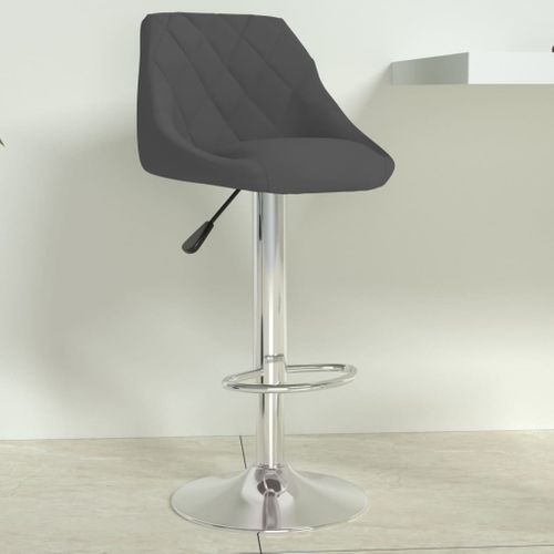 Tabouret De Bar Gris Foncé Velours