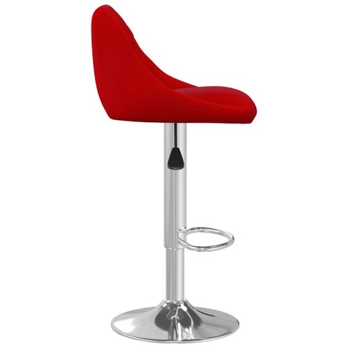 Tabouret De Bar Rouge Bordeaux Velours