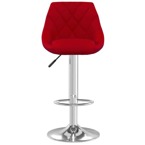 Tabouret De Bar Rouge Bordeaux Velours