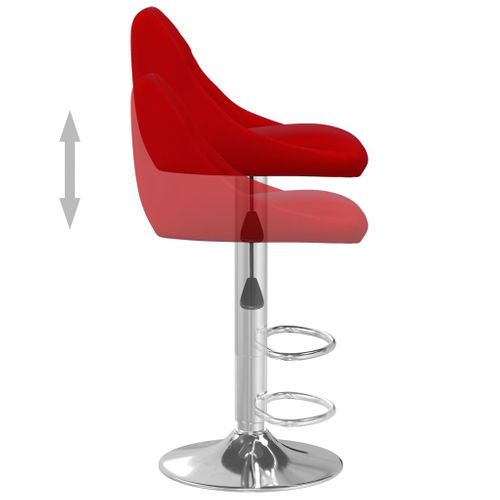 Tabouret De Bar Rouge Bordeaux Velours