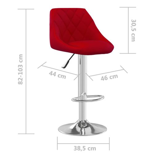 Tabouret De Bar Rouge Bordeaux Velours