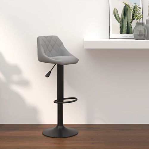 Tabouret De Bar Gris Clair Velours
