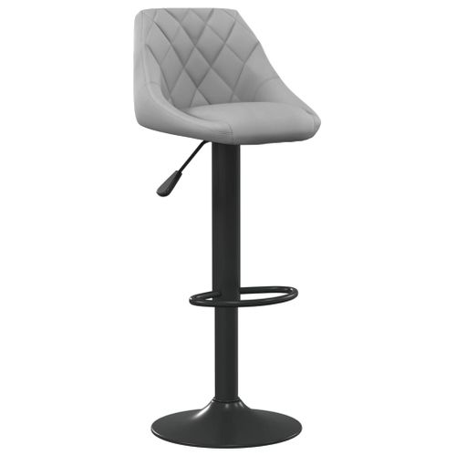 Tabouret De Bar Gris Clair Velours