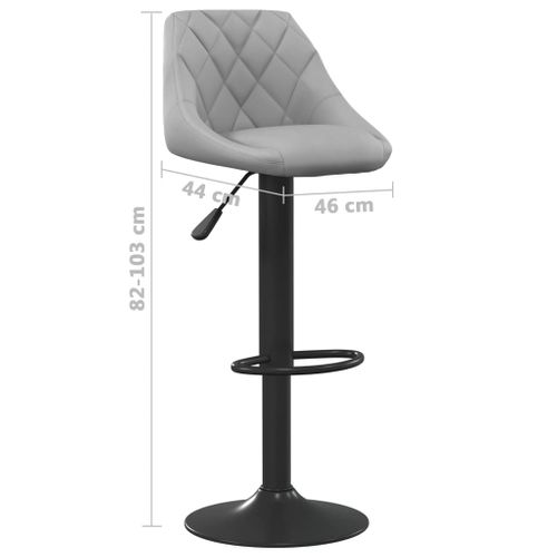 Tabouret De Bar Gris Clair Velours