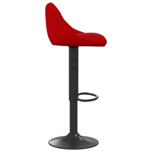 Tabouret De Bar Rouge Bordeaux Velours