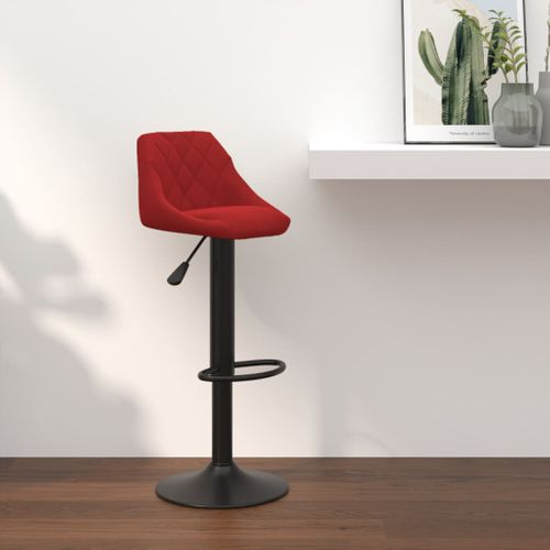Tabouret De Bar Rouge Bordeaux Velours