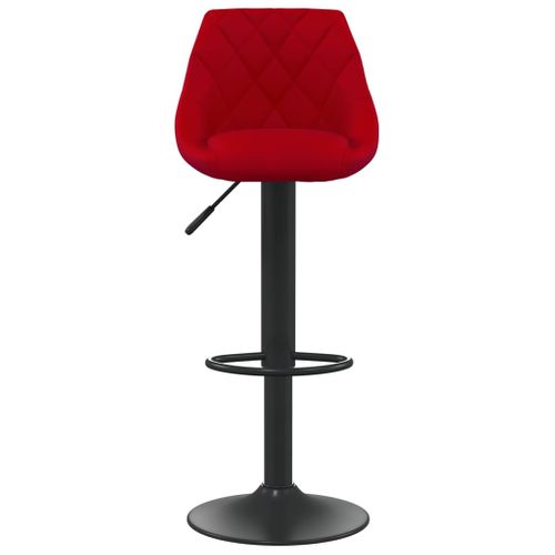 Tabouret De Bar Rouge Bordeaux Velours