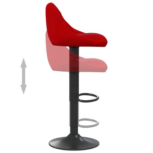 Tabouret De Bar Rouge Bordeaux Velours