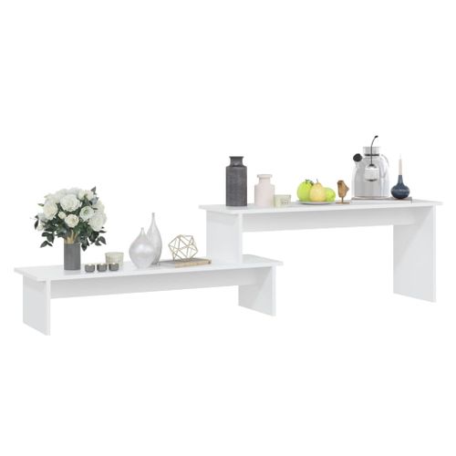 Meuble TV Blanc 180x30x43 Cm Aggloméré