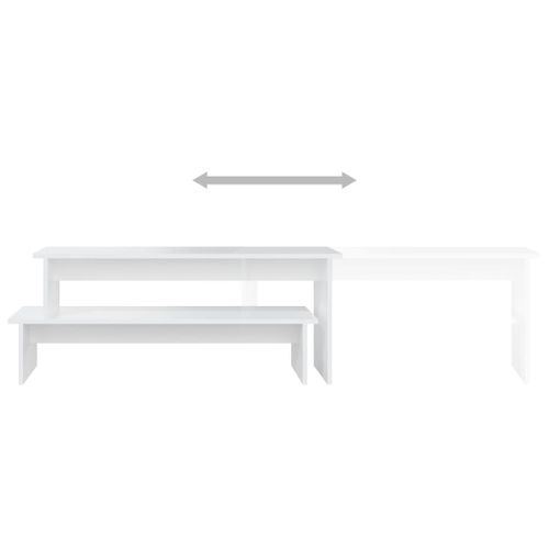 Meuble TV Blanc 180x30x43 Cm Aggloméré