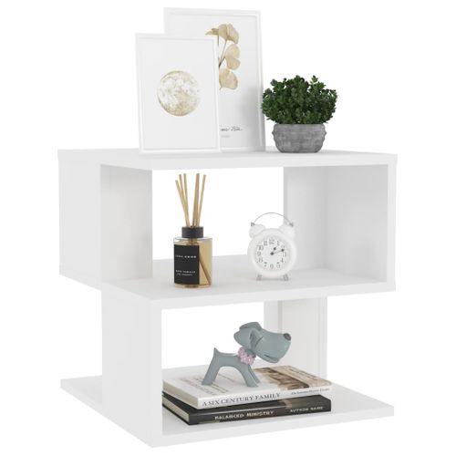 Table D'appoint Blanc 40x40x40 Cm Aggloméré