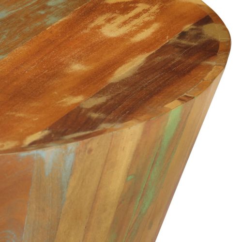 Table Basse Ø65x31 Cm Bois De Récupération Massif