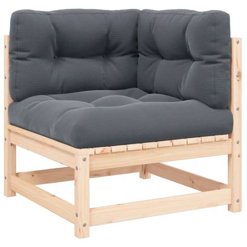 Canapé D'angle De Jardin Coussins Anthracite Bois De Pin Massif