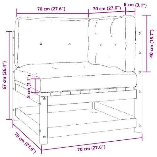 Canapé D'angle De Jardin Coussins Anthracite Bois De Pin Massif