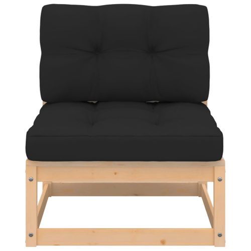 Canapé Central De Jardin Avec Coussins Bois De Pin Massif