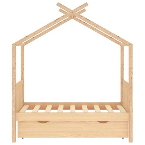 Cadre De Lit D'enfant Avec Tiroir Bois De Pin Massif 70x140 Cm