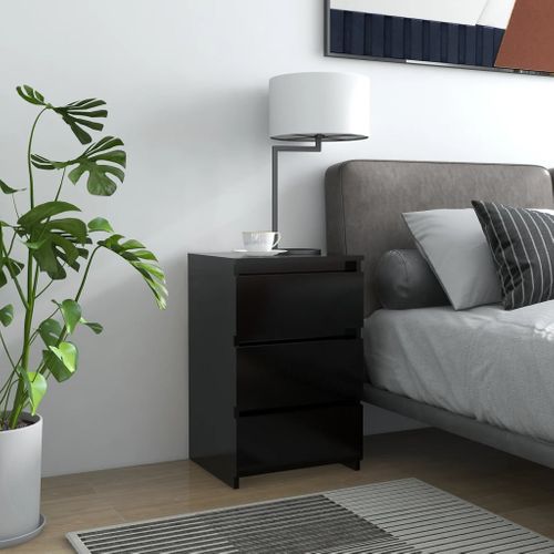 Table De Chevet Noir 40x35x62,5 Cm Aggloméré