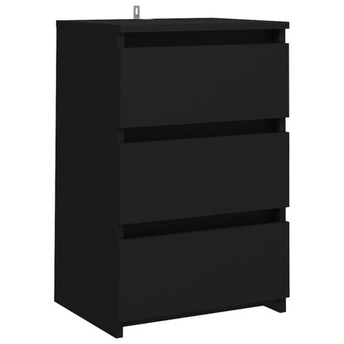 Table De Chevet Noir 40x35x62,5 Cm Aggloméré