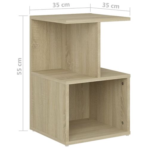 Tables De Chevet 2pcs Chêne Sonoma 35x35x55cm Bois Contreplaqué