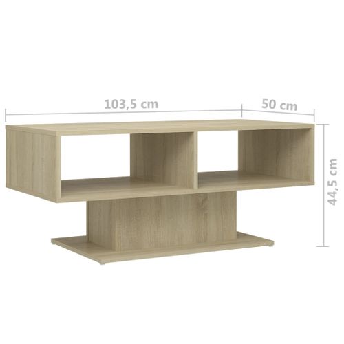 Table Basse Chêne Sonoma 103,5x50x44,5 Cm Bois Contreplaqué