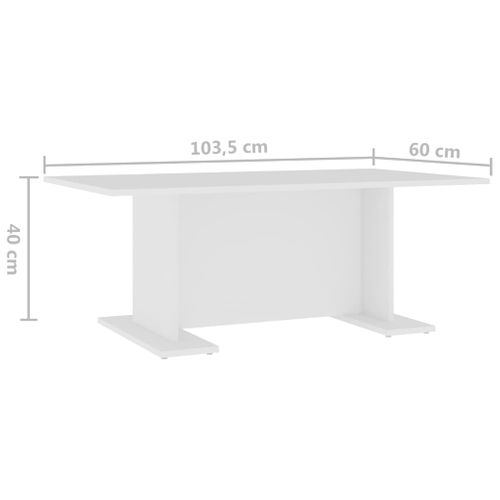 Table Basse Blanc 103,5x60x40 Cm Bois Contreplaqué
